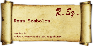 Ress Szabolcs névjegykártya