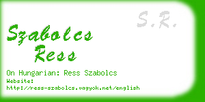 szabolcs ress business card